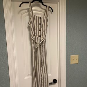 2/$20! Maurices XS jumpsuit, striped, buttons, NWT